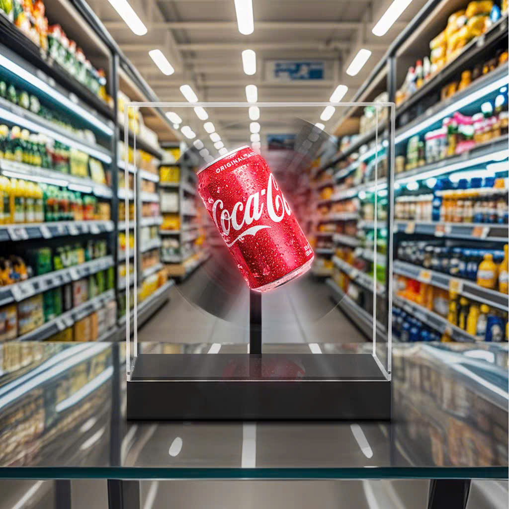 Quạt Led 3D Hologram P20 gian hàng trưng bày sản phẩm